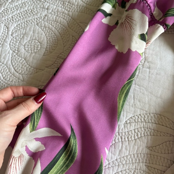 PatBO - Orchid Print Wrap Blouse - Violet - Picture 8 of 14